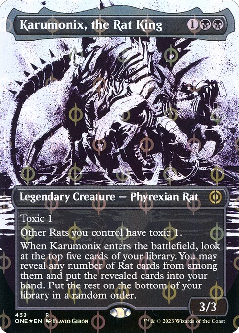 Karumonix, the Rat King (439) [Phyrexia: All Will Be One] [Showcase, Borderless]