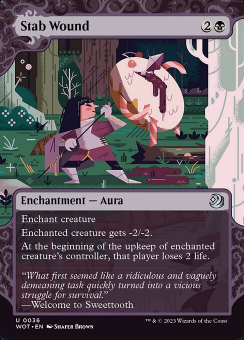 Stab Wound (36) [Wilds of Eldraine: Enchanting Tales] [Showcase, Borderless]