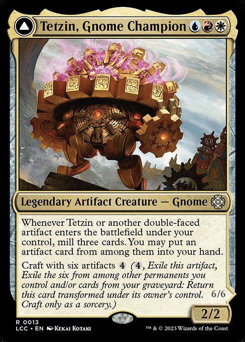 Tetzin, Gnome Champion // The Golden-Gear Colossus (13) [The Lost Caverns of Ixalan Commander]
