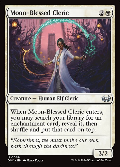 Moon-Blessed Cleric (69) [Duskmourn: House of Horror Commander]