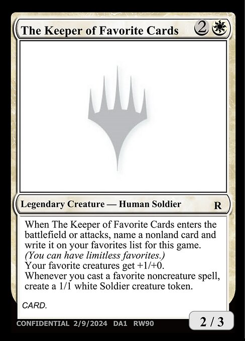 The Keeper of Favorite Cards (RW90) [Unknown Event]