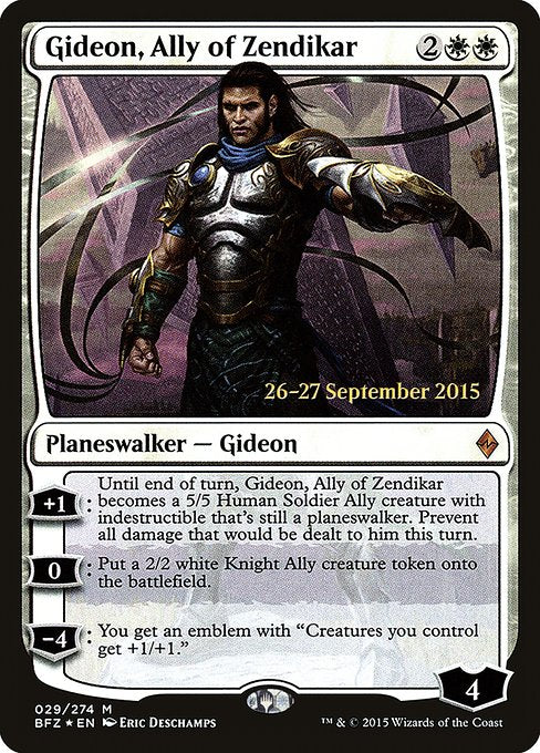 Gideon, Ally of Zendikar (29s) [Battle for Zendikar Promos]