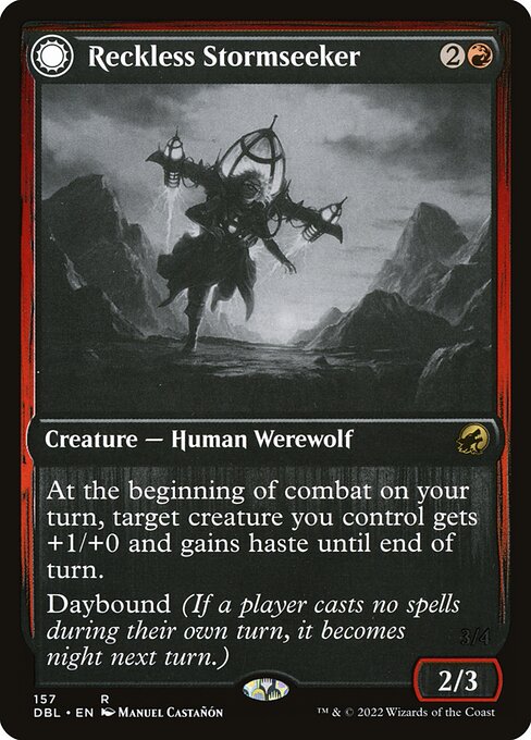 Reckless Stormseeker // Storm-Charged Slasher (157) [Innistrad: Double Feature]