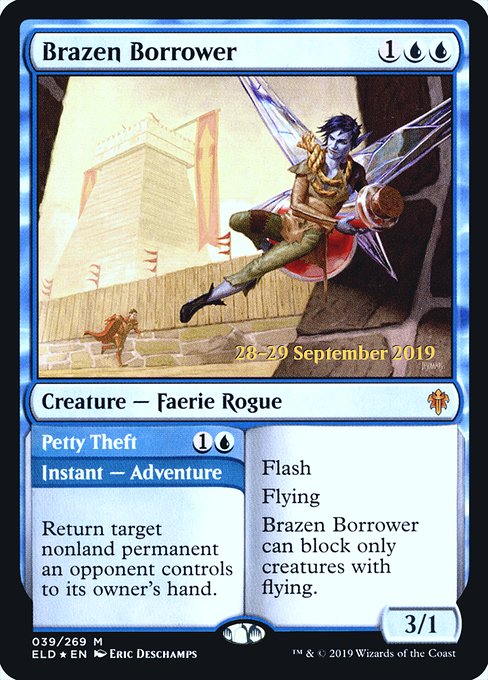 Brazen Borrower // Petty Theft (39s) [Throne of Eldraine Promos]