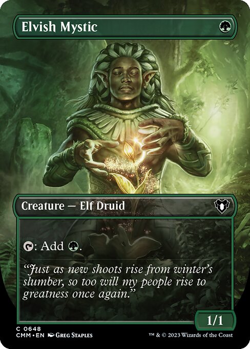 Elvish Mystic (648) [Commander Masters] [Borderless]