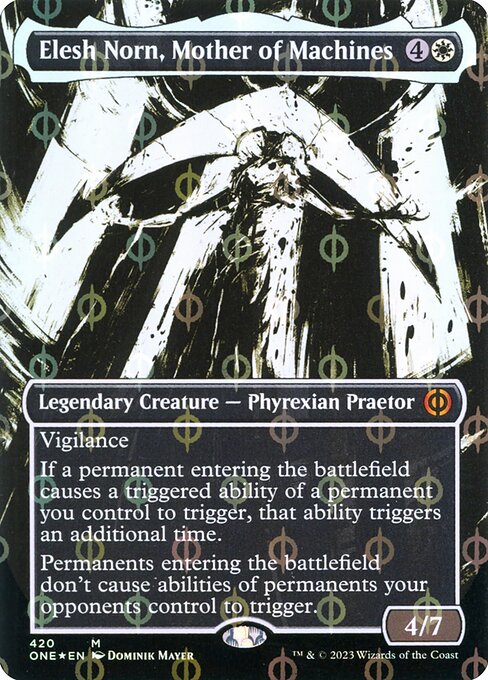 Elesh Norn, Mother of Machines (420) [Phyrexia: All Will Be One] [Showcase, Borderless]