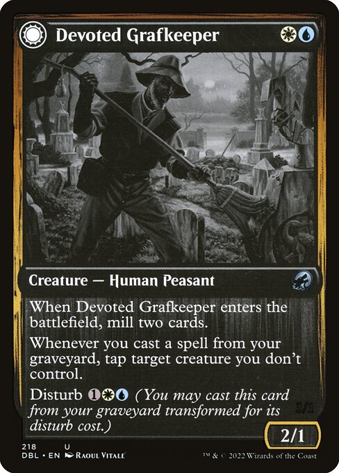 Devoted Grafkeeper // Departed Soulkeeper (218) [Innistrad: Double Feature]