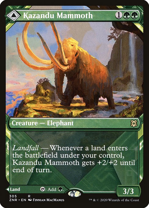 Kazandu Mammoth // Kazandu Valley (305) [Zendikar Rising] [Showcase]