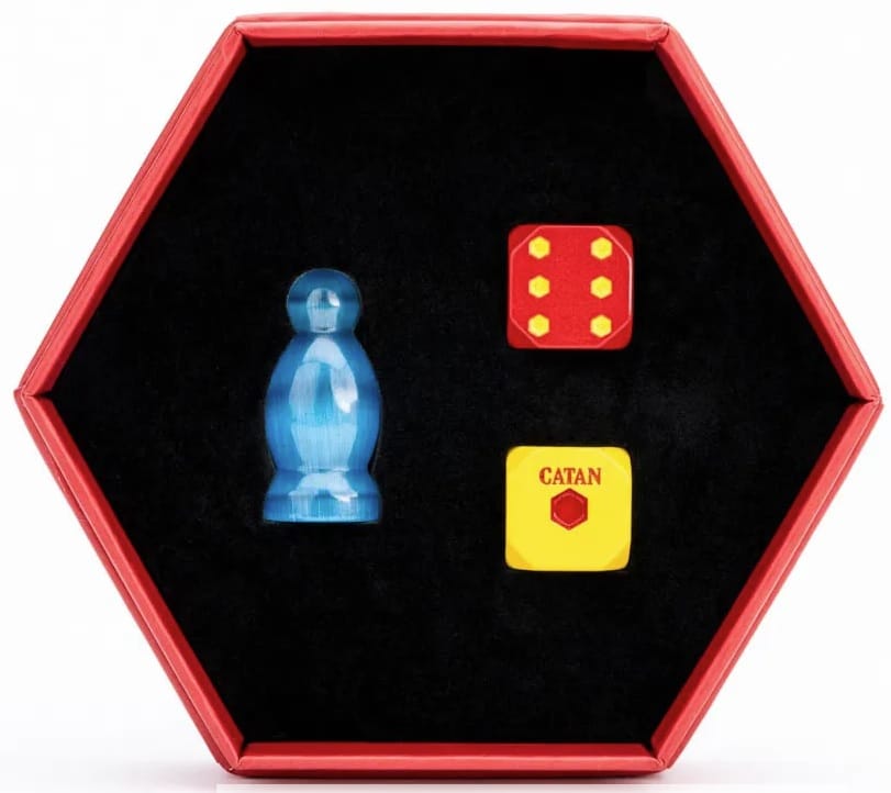 Fanroll Catan Opalite Robber and Metal Dice Set image 0
