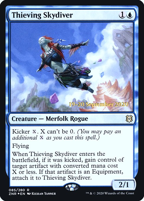 Thieving Skydiver (85s) [Zendikar Rising Promos]