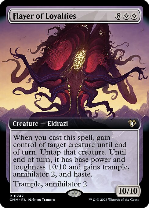 Flayer of Loyalties (747) [Commander Masters] [Extended Art]