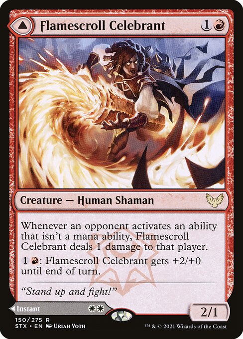 Flamescroll Celebrant // Revel in Silence (150) [Strixhaven: School of Mages]