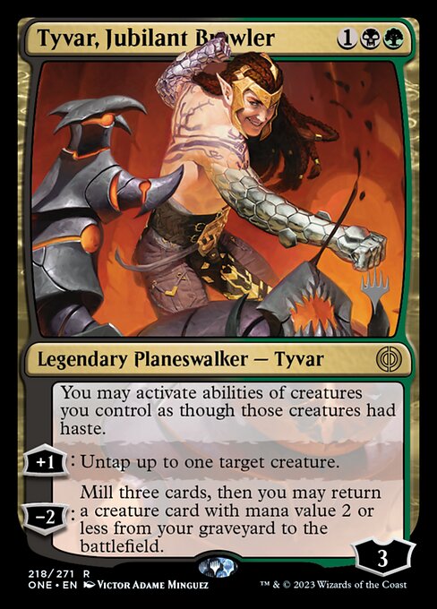 Tyvar, Jubilant Brawler (218p) [Phyrexia: All Will Be One Promos]