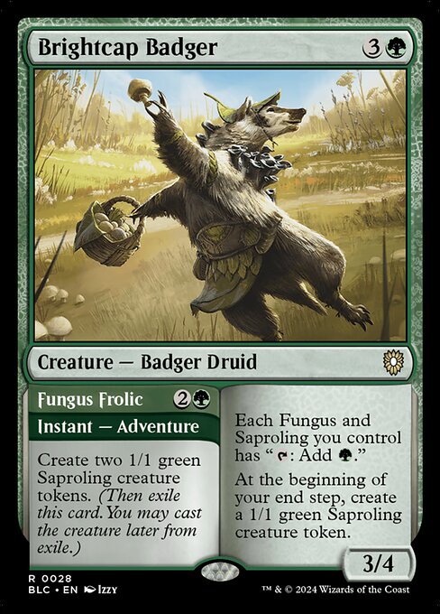Brightcap Badger // Fungus Frolic (28) [Bloomburrow Commander]