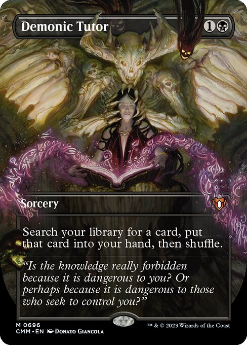 Demonic Tutor (696) [Commander Masters] [Borderless]
