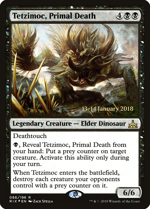 Tetzimoc, Primal Death (86s) [Rivals of Ixalan Promos]