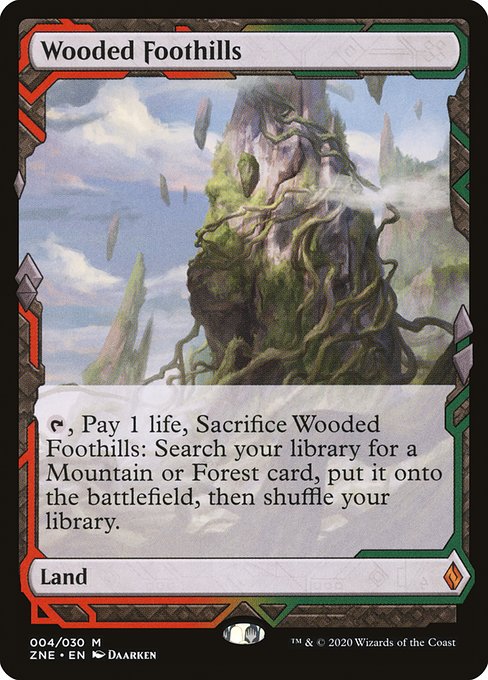 Wooded Foothills (4) [Zendikar Rising Expeditions]