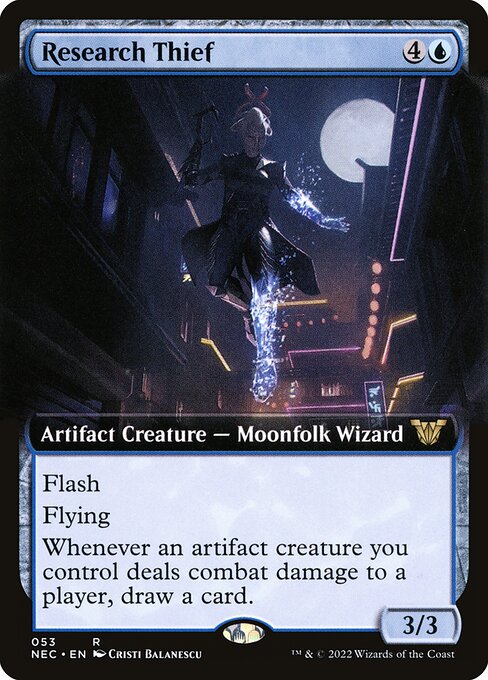 Research Thief (53) [Neon Dynasty Commander] [Extended Art]