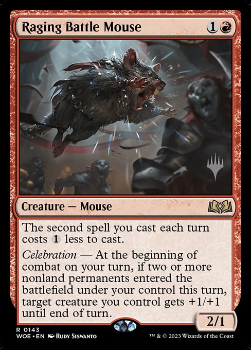 Raging Battle Mouse (143p) [Wilds of Eldraine Promos]