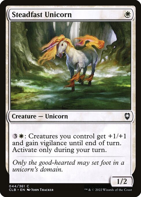 Steadfast Unicorn (44) [Commander Legends: Battle for Baldur's Gate]