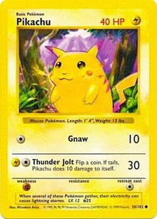 Pikachu (Red Cheeks) (058/102) [Base Set Shadowless]