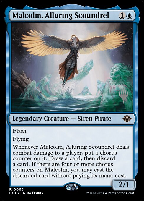 Malcolm, Alluring Scoundrel (63p) [The Lost Caverns of Ixalan Promos]