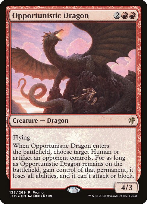 Opportunistic Dragon (133★) [Throne of Eldraine Promos]