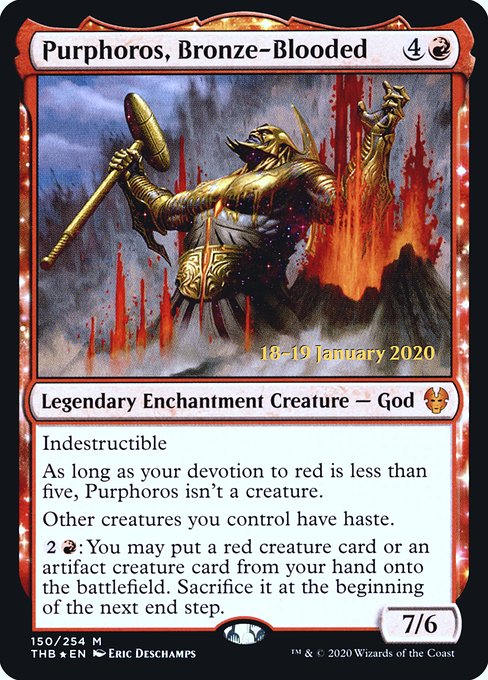 Purphoros, Bronze-Blooded (150s) [Theros Beyond Death Promos]