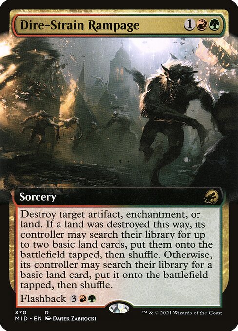 Dire-Strain Rampage (370) [Innistrad: Midnight Hunt] [Extended Art]