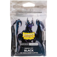 Dragon Shield Perfect Fit Thick Inner Sleeves Black 100 Count