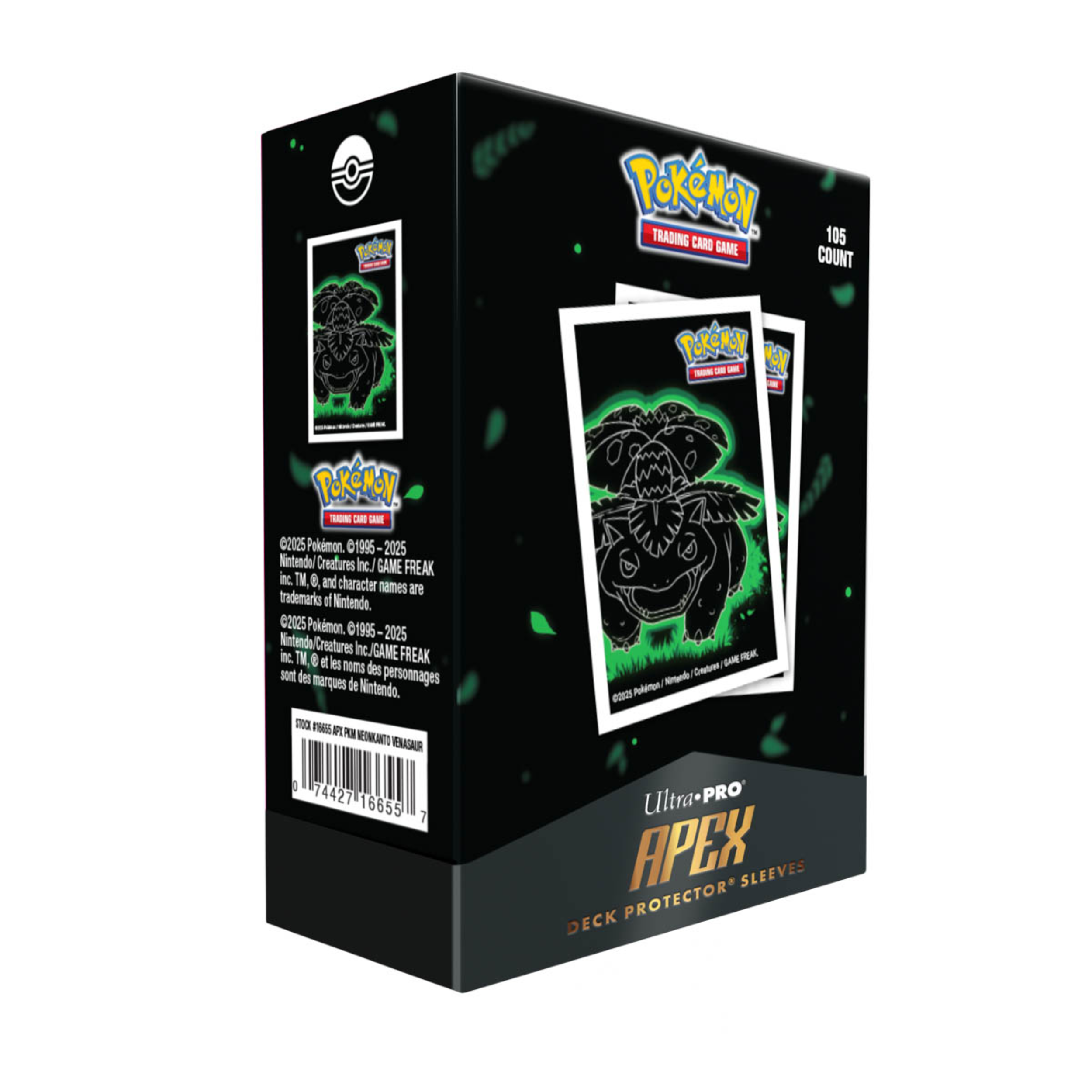 Ultra Pro Apex Pokemon Neon Kanto Venusaur Sleeves 105 Count