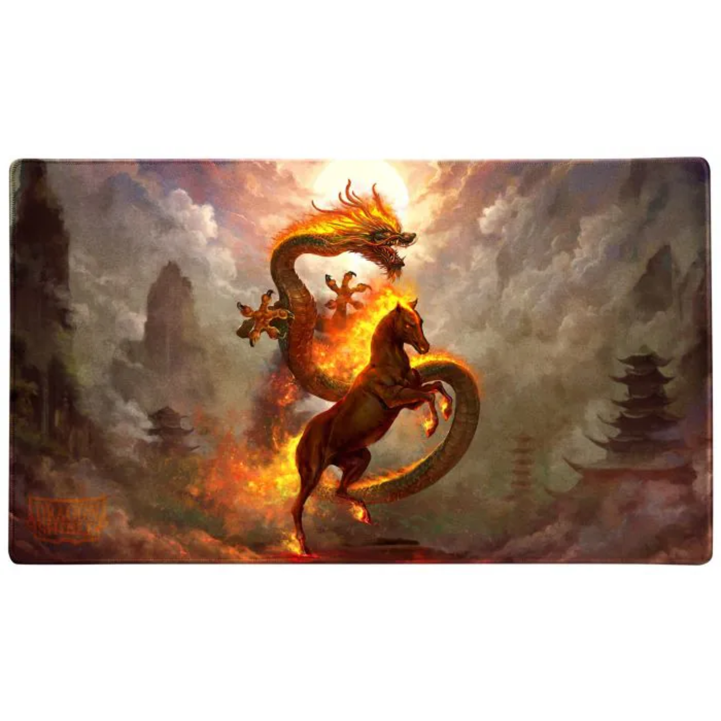 Dragon Shield Playmat With Tube Fire Horse