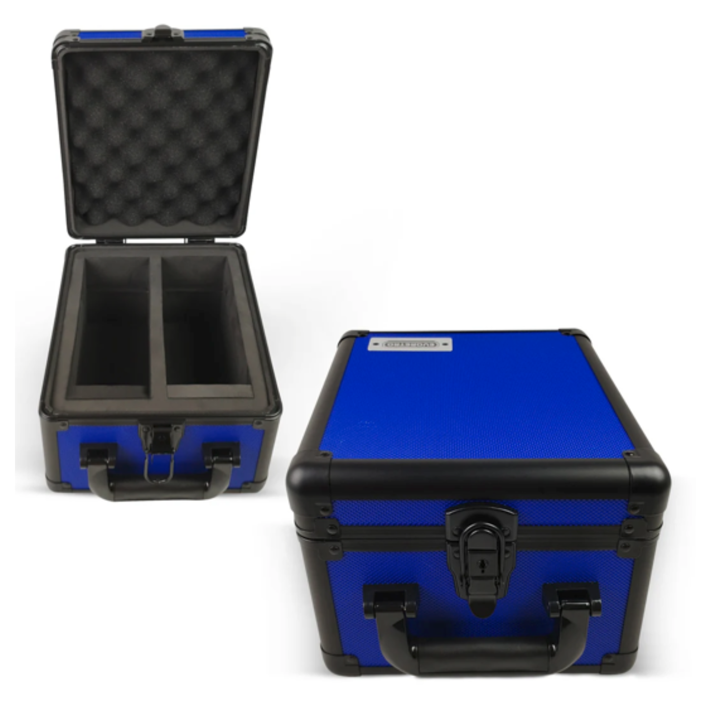 EVORETRO Blue Aluminum Graded Card Storage Box Heavy Duty 2 Rows