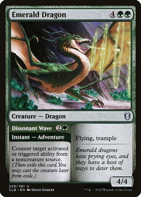 Emerald Dragon // Dissonant Wave (229) [Commander Legends: Battle for Baldur's Gate]