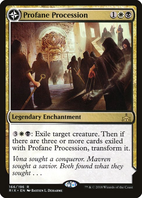 Profane Procession // Tomb of the Dusk Rose (166) [Rivals of Ixalan]