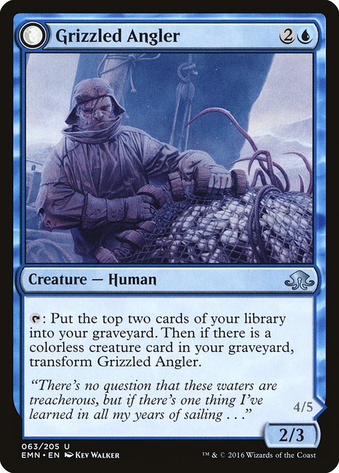 Grizzled Angler // Grisly Anglerfish (63) [Eldritch Moon]
