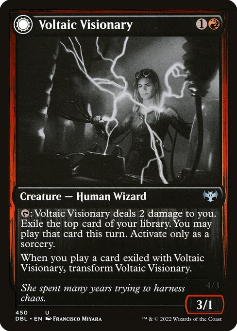 Voltaic Visionary // Volt-Charged Berserker (450) [Innistrad: Double Feature]