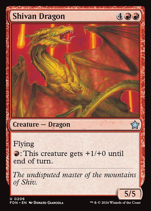 Shivan Dragon (206) [Foundations]