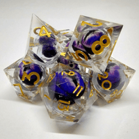 Liquid Core Black Dragon Eye Sharp Edge 7 Piece Dice Set image 0