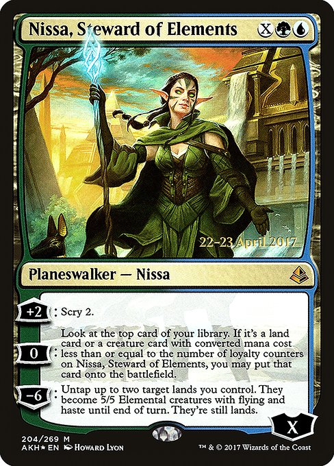 Nissa, Steward of Elements (204s) [Amonkhet Promos]