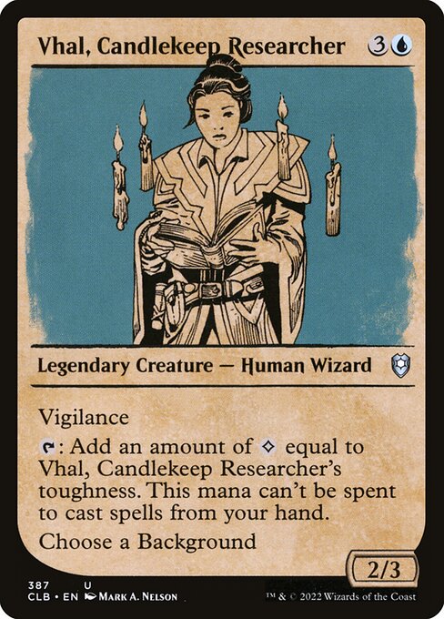 Vhal, Candlekeep Researcher (387) [Commander Legends: Battle for Baldur's Gate] [Showcase]