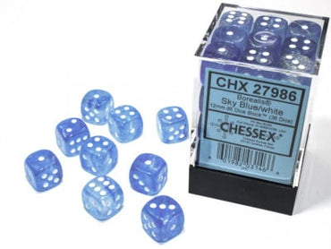Borealis® 12mm d6 Sky Blue/white Luminary Dice Block image 0