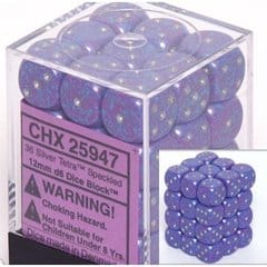 CHX25947 Speckled Silver Tetra Block of 36 6-sided 12mm Dice image 0