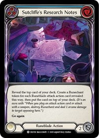 Sutcliffe's Research Notes (Blue) (CRU156) [Crucible of War (Unlimited)]