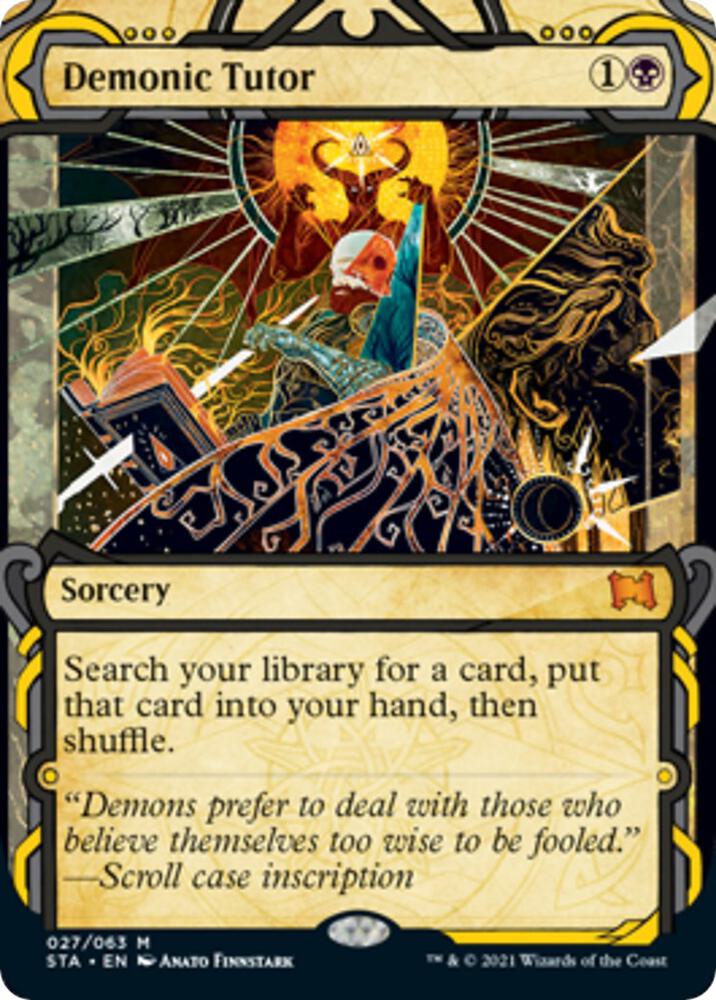 Demonic Tutor (27) [Strixhaven Mystical Archive] [Showcase, Borderless]