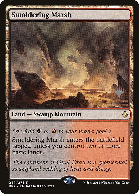 Smoldering Marsh (247p) [Battle for Zendikar Promos]