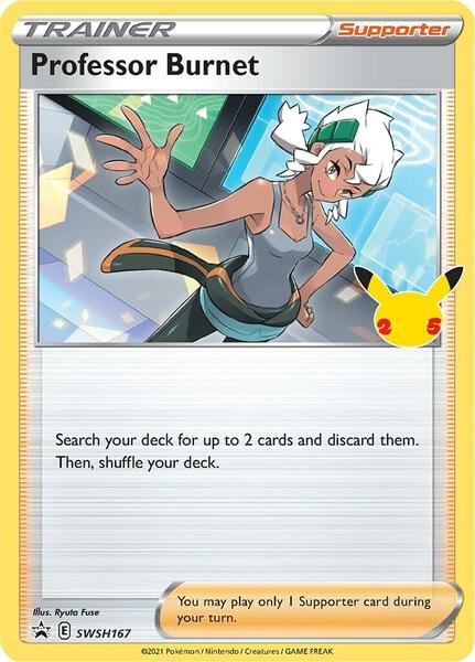 Professor Burnet - SWSH167 (25th Anniversary Stamp) (SWSH167) [SWSH Sword and Shield Promo Cards]