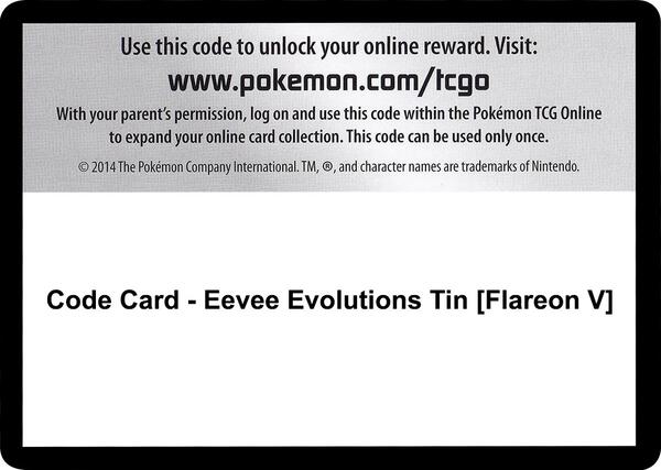 Code Card - Eevee Evolutions Tin [Flareon V] [Miscellaneous Cards and Products]