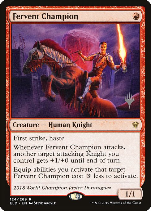 Fervent Champion (124p) [Throne of Eldraine Promos]
