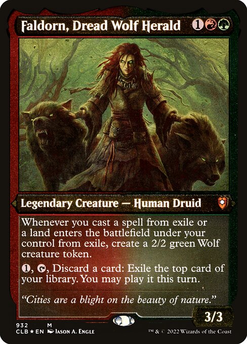 Faldorn, Dread Wolf Herald (932) [Commander Legends: Battle for Baldur's Gate] [Etched]